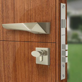 Plantex Mortise Door Lock for Main Door with 3 Computerised Keys/Door Handle Lock for Bedroom, Durable Brass Build/ 3 Years of Warranty (7095 - Satin White)