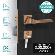 Plantex Premium Door Lock with 3 Years of Warranty/Main Door Lock for Home/Mortise Lock for Door - Main Door Lock Set (7090- PVD Choco & Satin Black Matt)