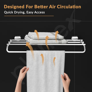 Plantex Towel Rack for Bathroom/304 Grade Stainless Steel Towel Bar/24 Inch Towel Hanger/Towel Stand/Bathroom Accessories - Pack of 1 (Delta - 2806, Chrome)