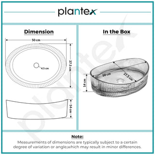 Plantex Transparent Glass Basin for Bathroom/Tabletop Round Wash Basin/Luxury Countertop Basin for Home/Office/Hotel (Somky - 15x15x5 inch)