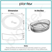 Plantex Transparent Glass Basin for Bathroom/Tabletop Round Wash Basin/Luxury Countertop Basin for Home/Office/Hotel (Somky - 15x15x5 inch)