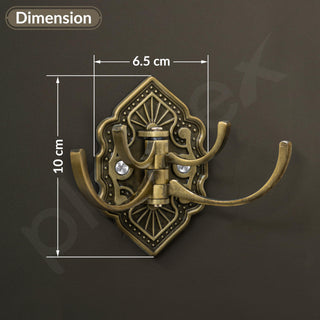 Plantex Antique Robe Hook/Cloth-Towel Hanger/Door Hanger Hook/Wall Hangers for Clothes/Robe Hooks for Bathroom Accessories - (Brass-Zinc)