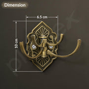 Plantex Antique Robe Hook/Cloth-Towel Hanger/Door Hanger Hook/wall hangers for clothes/robe hooks for bathroom accessories - (Brass-Zinc)