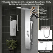 Plantex 304 Grade Stainless Steel Shower Panel for Bathroom with Showerhead/Hand Shower/Body Massage Jets/Bathroom Shower System-(KM-8111)