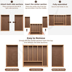 Plantex Cutlery Tray for Kitchen/Adjustable Cutlery Tray with Choping Board | Wooden Storage Box for Kitchen Drawer - Pack of 1 (21 X 19 Inch)