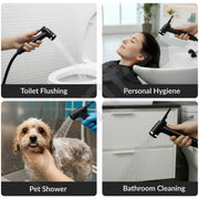 Plantex Jet Spray for Toilet/ABS Health Faucet with 1 Meter Shower Hose Pipe and Wall Hook/Health Faucet Set for Bathroom/Hand Gun for Toilet - (Jecquar, Black)
