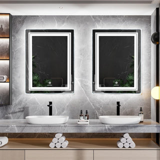 Plantex LED Mirror for Bathroom with 3 Tone/Designer Mirror for Living Room/Bedroom/Dressing Room - Rectangle Shape (18 X 24 Inch)