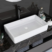 Plantex Platinum Tabletop Wash Basin for bathroom/Countertop Ceramic Washbasin/10 Years Glaze Warranty by Plantex (White, 23.5 x 13.5 x 4.5 Inch)