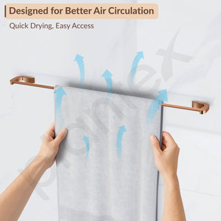 Plantex Smero Pure Brass Towel Hanger for Bathroom/Towel Stand/Single Towel Rod/Bathroom Accessories - Smart (24 Inch-PVD Rose Gold)