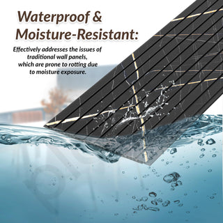 Plantex PVC Wall Panel/Louvers Panel for Wall/3d Wall Panel for Interior Wall Décor/Eco-Friendly Fluted Panel for Wall/- Pack of 7, Covers - 70 Sq. Ft (Black Gold Marble-12 Inch x 10 Ft)