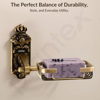 Plantex Aluminum Soap Holder for Bathroom/Soap Stand/Bathroom Accessories (Brass Antique Finish)