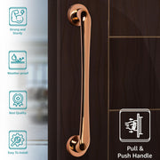 Plantex Polo 14-Inch Pull Handle For Glass/Wooden And Metal Doors (Rich Rose Gold Finish - Big) - 3 Years Warranty