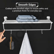 Plantex Towel Rack for Bathroom/304 Grade Stainless Steel Towel Stand/24 Inch Towel Hanger/Towel Holder/Bathroom Accessories - Pack of 1 (PM-2401, Chrome)