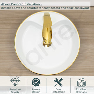 Plantex Table Top Wash Basin For Bathroom/Small Basin for Handwash/Countertop Washbasin - Indo-European Collection (16 x 16 x 6 Inch)