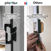 Plantex Butterfly Hinges for Door/Stainless Steel Door Hinges/5 Inch x 14 Gauge Hinge/2.5 mm Hinges for Home/Office/Hotel/Non-Mortise Hinge - Pack of 4 (Black)