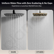 Plantex Stainless Steel Overhead Shower 8 x 8 inch with Water-Saving Technology/High pressure Rain Shower Head without Arm/Bathroom Shower -(Ultra Slim-PVD Black)