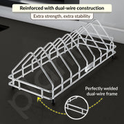 Plantex Stainless Steel Plate Stand for Kitchen Cabinet/Dish Organizer for Kitchen/8 Slot Plate Rack Holder-(Size-4 inches, Slot- 8, Pack of 1)