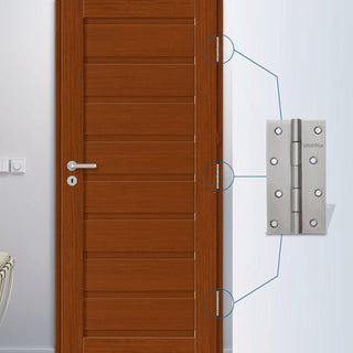 Plantex Heavy Duty Stainless Steel Door Hinges 5 inch x 12 Gauge/2.5 mm Thickness Home/Office/Hotel for Main Door/Bedroom/Kitchen/Bathroom - Pack of 3 (Satin Matt)