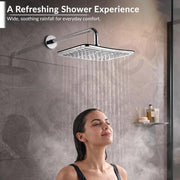 Plantex ABS Shower Head for Bathroom/12x8 inch Head for bathroom/Rain Showers Head for bathroom/Pressurized Showers Head – (Chrome, D399)