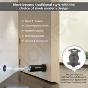 Plantex Stainless Steel Wall-Mounted Magnetic Door Stopper/Door Catcher for Wooden Door - Pack of 2 (Matt Black)