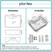 Plantex Wall Mounted Wash Basin for Bathroom/Designer Ceramic Washbasin/Rectangle Small Basin for Handwash/Home/Office (16 x 12 x 4.5 Inch)