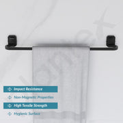 Plantex 304 Grade Stainless Steel Towel Holder for Bathroom/Single Towel Rod/Holder for Bathroom Accessories - Cute (Black - 24 Inch, Pack of 1)