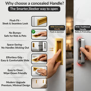 Plantex Sliding Door Handle/Concealed Handle for Sliding Door/96mm Concealed Handle for Wardrobe/Kitchen Cabinet - Pack of 2 (PVD Gold)