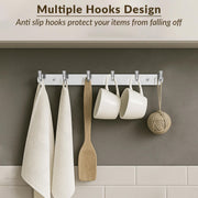 Plantex Wall Hooks for Hanging Cloth/Stainless Steel Towel Hangers/Bathroom Robe Hooks/Door Hangers/Wall Hook Rack/Hook Rail for Hanging Keys - 6 Hooks (Pack of 1, Chrome)