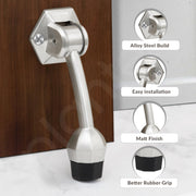 Plantex Door Stopper for Main Door/5-Inch Stopper with Rubber Grip/Stoppers for Wooden Door/Stops for Door â€“ Pack of 4 (Matt)