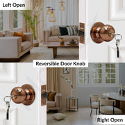 Plantex Door Lock - Cylindrical Door Lock with 3 Keys/Tubular Door Knob/Lock for Main Door/Bedroom (Rose Gold), Stainless Steel