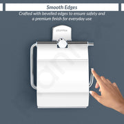 Plantex Stylish and Durable Toilet Paper Holder for Bathroom/Tissue Paper Roll Holder/304 Stainless Steel Bathroom Accessories - Parv (Chrome)
