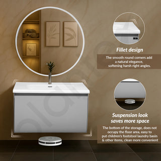 Plantex Unbreakable Plywood Vanity Set for Bathroom/Undermount Washbasin with Cabinet/Bathroom Organizer with Coupling & Mirror Cabinet with Sensor & Defogger Function - (NZBC-12)