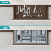 Plantex Cutlery Tray for Kitchen Drawer/Cutlery Cosmetic Stationary Organizer/Cabinet Cutlery Tray Organizer for Modular Kitchen - (Grey-32.5 X 18.5 INCH)
