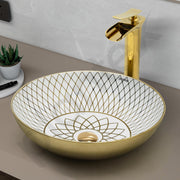 Plantex Table Top Wash Basin For Bathroom/Designer Ceramic Basin/Countertop Vessel Sink Basin - Indo-European Collection (NC-664, 16 x 16 x 5 Inch)