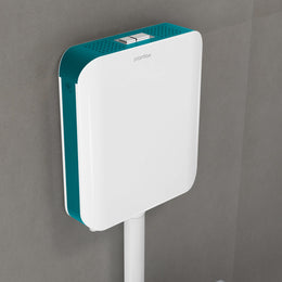 Plantex Flush Tank for Toilet with 7 LTR Water Capacity/Slim & Dual Tone Polypropylene Commode Flush Tank with Internal Accessories - Pack of 1 (Ocean Green & White)