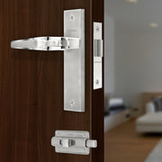 Plantex Heavy Duty Door Lock ÃƒÂ¢Ã¢â€šÂ¬Ã¢â‚¬Å“ Bathroom Door Lock/Mortise 8inch Keyless Plate Handle Set for Home/Bathroom/Store Room/Balcony/Office with Baby Latch (8064, Steel Satin and Chrome)