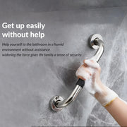 Plantex SS-304 Grade Bathroom Handle for Senior Citizen/Comfort Gripped Grab Bar for Toilet Senior Citizen - Pack of 2 (Chrome & Black)