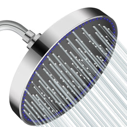 Plantex ABS Round Rain Shower Head for bathroom with LED/360° Rotatable Shower Head for bathroom/Pressurized Shower Head/Showers for bathroom-(Chrome)