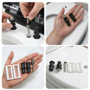 Plantex Top Fix Toilet Seat Cover Hinges with Rubber Bush & Bracket/Universal Toilet Lid Fixing Bolts & Screws/Replacement Toilet Seat Fittings Kit/Bathroom Toilet Accessories - (white)