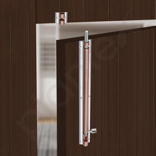 Plantex Heavy Duty 12-inch Joint-Less Tower Bolt for Wooden and PVC Doors for Home Main Door/Bathroom/Windows/Wardrobe - Pack of 4 (703, Rose Gold - Chrome)