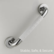 Plantex Non-Slip Toilet Support for Elderly People/304 Grade Stainless Steel Balance Support Grab Bar for Bathroom - Pack of 1 (Chrome & White)
