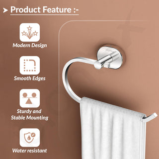 Plantex J4 Stainless Steel Towel Hanger for Wash Basin/Hand Towel Hanger/Napkin Holder for Wash Basin/Bathroom Accessories (Chrome Finish) Onix