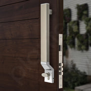 Plantex Door Handle/15 Inch Door Handle with Lock/Stainless Steel Handle Set for Home/Office/Door Accessories (Pack of 1, Satin White, Chrome)