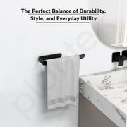Plantex Space Aluminium Napkin Ring for Wash Basin/Towel Hanger for Bathroom/Napkin Hanger for Kitchen/Bathroom Accessories (Black - Powder Coated)