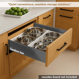 Plantex Tandem Box Drawer for Kitchen/Soft Close Tandem Box for Modular Kitchen/Tandem Basket/Load Capacity Upto 45 Kg - Grey (20 x 6 inch)
