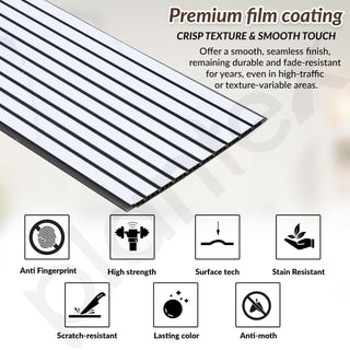 Plantex Wall Panel/PVC Louver Panel for Wall with Size - 12 Inch x 10 Ft/Durable, Lightweight, and Stylish Panels for Office/Hotel/Ideal for Walls & Ceilings - Pack of 1 (White and Black, 5030)