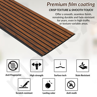 Plantex Wall Panel/PVC Louver Panel for Wall with Size - 12 Inch x 10 Ft/Durable, Lightweight, and Stylish Panels for Office/Hotel/Ideal for Walls & Ceilings - Pack of 1 (Brown, 5034)