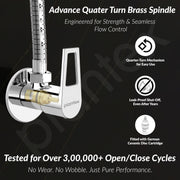 Plantex Pure Brass Angular Stop Cock/Stop Cock for Bathroom/Angular Valve for Wash Basin Connection with Brass Wall Flange & Teflon Tape - Pack of 1 (3205, Chrome)