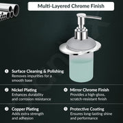 Plantex Pure Brass Liquid Soap Dispenser/Smero Hand Wash Dispenser for kitchen/Shampoo Dispenser/Bathroom Accessories - Aqua (Chrome)