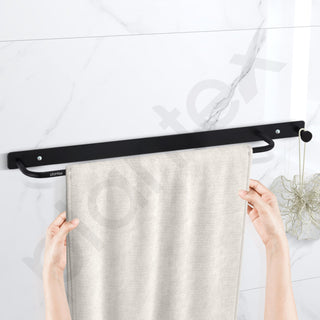Plantex Towel Holder for Bathroom/Stainless Steel 24 inch Towel Rod/Towel Bar/Towel Hanger/Bathroom Accessories -Pack of 1 (Black)